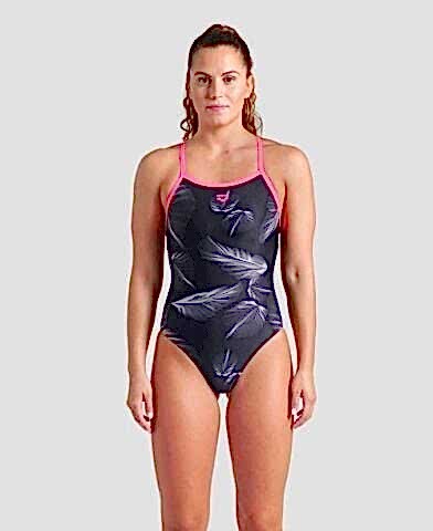 WOMENS ARENA FROZEN LEAVE SWIMSUIT LIGHTDROP BACK