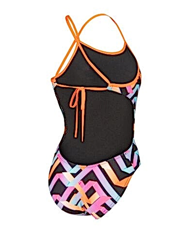 W Arena Texture Swimsuit Tie Back MULTI BLACK-ORAN