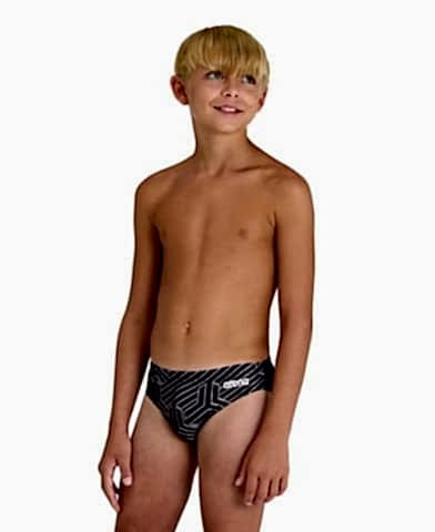 BOY'S ARENA KIKKO PRO SWIM BRIEFS ERKEK ÇOCUK YÜZÜCÜ MAYOSU / BLACK-MULTI