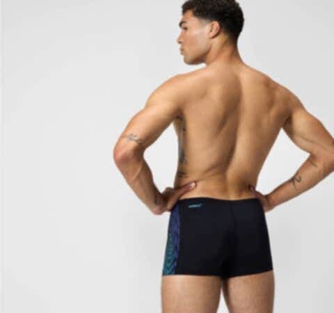 Speedo Men's Tech Panel Aquashort Black/Blue erkek şort mayo