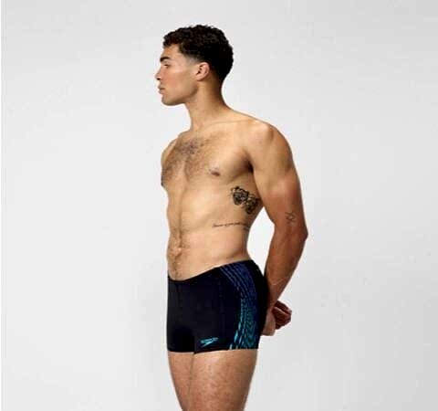 Speedo Men's Tech Panel Aquashort Black/Blue erkek şort mayo