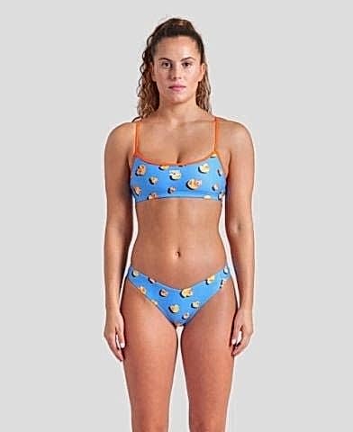 WOMEN'S ARENA DUCKS SWIMSUIT BIKINI BANDEAU/TURQUOISE-ORANGE FUNNY PRINTS ÖZEL KOLEKSİYON KADIN BİKİNİSİ