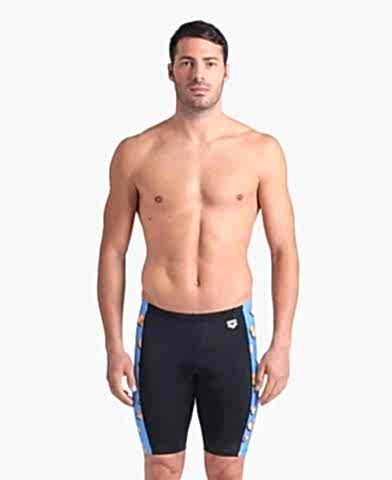 MEN'S ARENA DUCKS SWIM JAMMER/BLACK-TURQUOISE FUNNY PRINTS ÖZEL KOLEKSİYON ERKEK MAYOSU