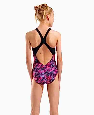 G ARENA DRAFT SWIMSUIT V BACK L BLACK