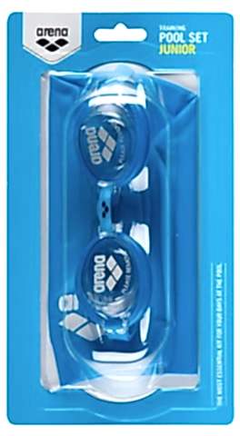 ARENA POOL JR SET/BLUE-CLEAR-BLUE-WHITE Unisex Mav; Yüzücü Bone & Gözlük Seti