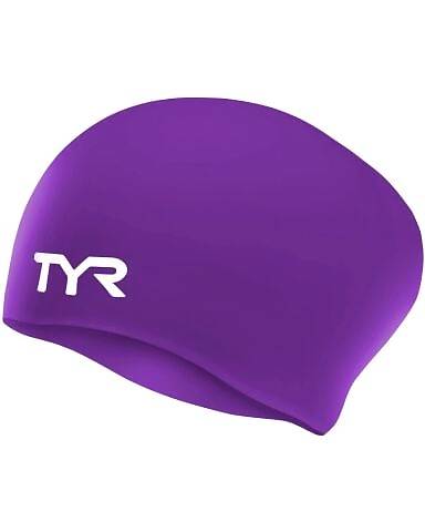 TYR WRINKLE FREE LONG HAIR SILICONE SWIM CAP/PURPLE uzun saç bonesi