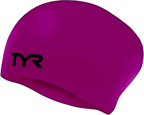 WRINKLE FREE LONG HAIR SILICONE SWIM CAP/PINK