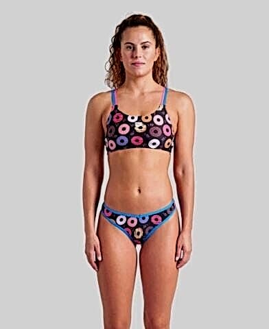 WOMENS ARENA DONUTS BIKINI BANDEAU FUNNY PRINTS Kadın Bikini Takımı