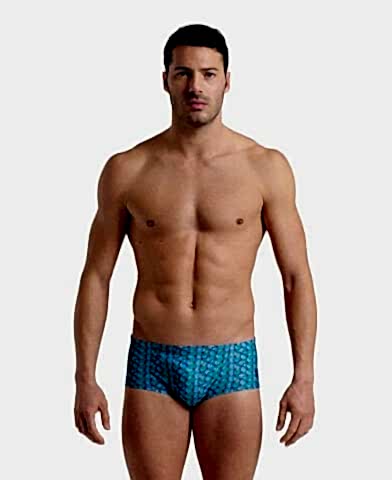 MEN'S ARENA STARFISH LOW WAIST SWIM SHORT /  TURQUOISE MULTI