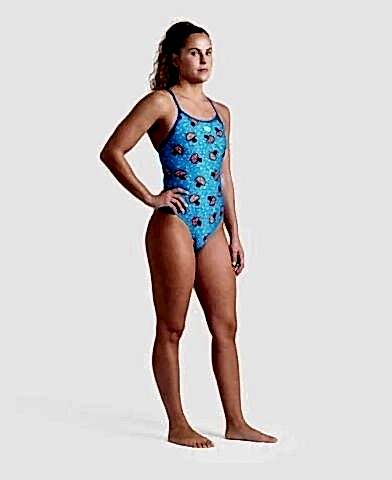 WOMENS ARENA MUSHROOMS LIGHTDROP BACK FUNNY PRINTS Kadın Mayosu