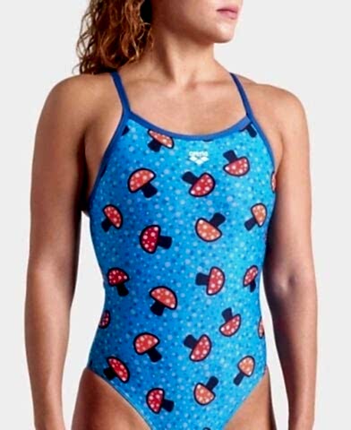 WOMENS ARENA MUSHROOMS LIGHTDROP BACK FUNNY PRINTS Kadın Mayosu