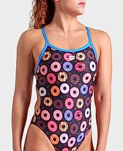 WOMENS ARENA DONUTS CHALLANGE BACK FUNNY PRINTS kadın mayosu
