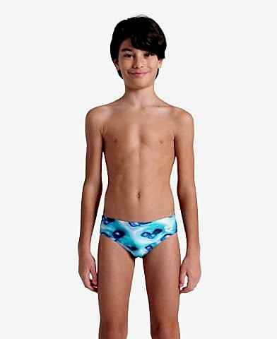 BOYS ARENA LOGO GRAPHIC SWIM BRIEFS/BLUE RIVER-WATER MULTI ERKEK ÇOCUK MAYOSU