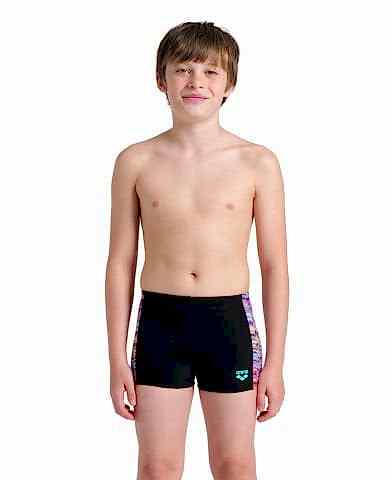 BOYS ARENA ONDULATION SWIM SHORT/BLACK-MULTI VIOLET ERKEK ÇOCUK MAYOSU