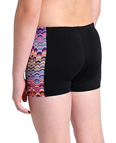 BOYS ARENA ONDULATION SWIM SHORT/BLACK-MULTI VIOLET ERKEK ÇOCUK MAYOSU