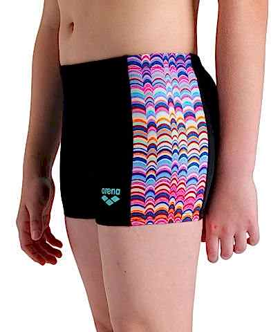 BOYS ARENA ONDULATION SWIM SHORT/BLACK-MULTI VIOLET ERKEK ÇOCUK MAYOSU