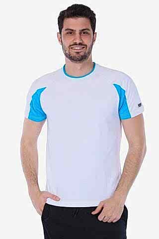 M ESSENCE T-SHIRT / WHITE-TURQUOISE