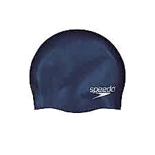 SPEEDO JUNIOR PLAIN MOULDED SILICONE CAP / NAVY