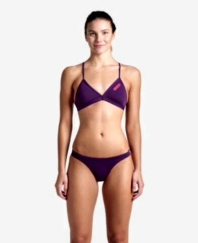 WOMENS TEAM SWIM BOTTOM SOLID/PLUM-BRIGHT CORAL BİKİNİ ALTI