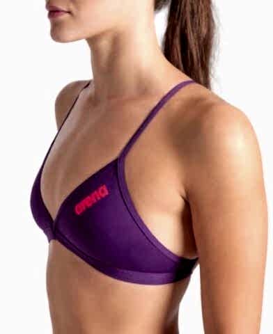 WOMENS TEAM SWIM TOP TIE BACK SOLID/PLUM-BRIGHT CORAL BİKİNİ ÜSTÜ