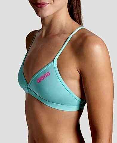 WOMENS TEAM SWIM TOP TIE BACK SOLID/WATER-SHOCKING PINK BİKİNİ ÜSTÜ