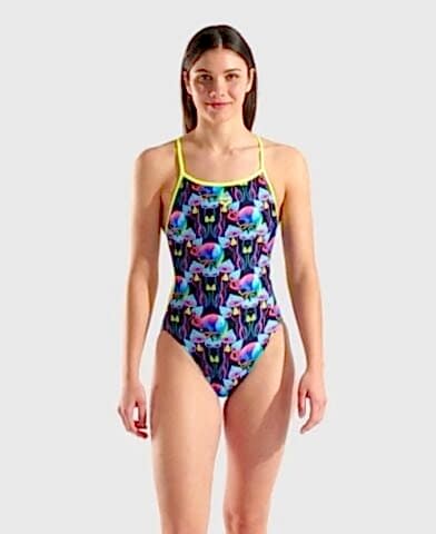 WOMEN'S ARENA MULTI CHAMELEONS SWIMSUIT LACE BACK