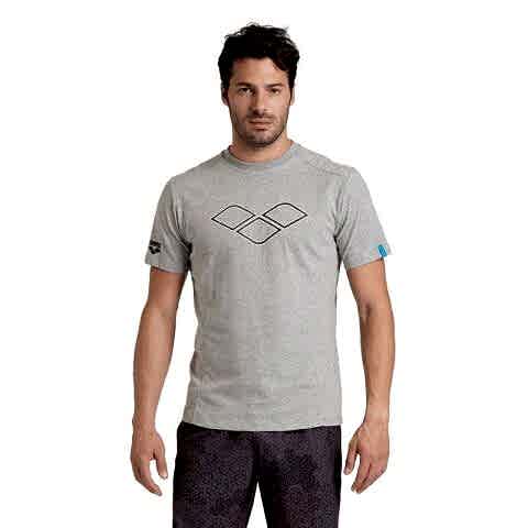 ARENA TSHIRT LOGO COTTON/MEDIUM GREY HEATHER-MULTI
