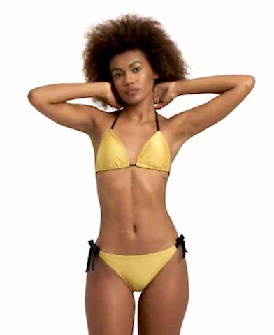 W ARENA 50TH SHINY GOLD BIKINI TRIANGLE/ YÜZÜCÜ BİKİNİSİ