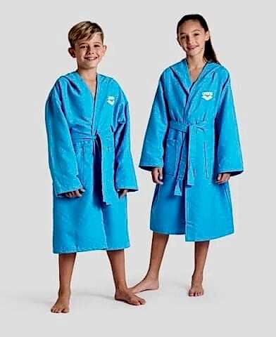 ARENA ZEAL JR ROBE/TURQUOISE-WHITE ÇOCUK BORNOZU