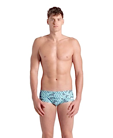 MENS ARENA ESCAPE SWIM LOW WAIST SHORT/BLACK-WATER BLUE MULTI ERKEK MAYOSU