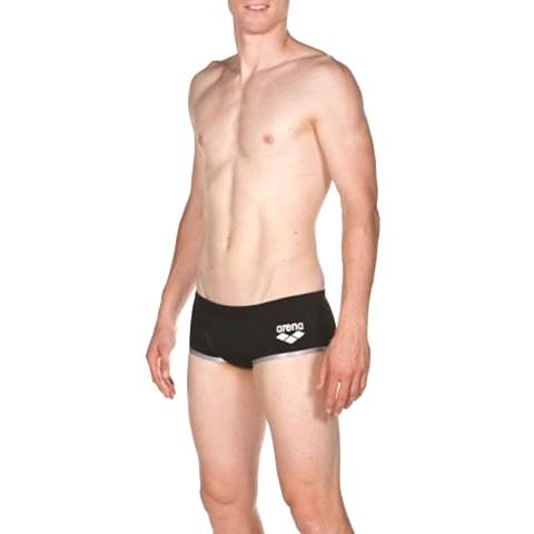 M ARENA ONE BIGLOGO LOW WAIST SHORT ERKEK YÜZÜCÜ MAYOSU /  BLACK SILVER