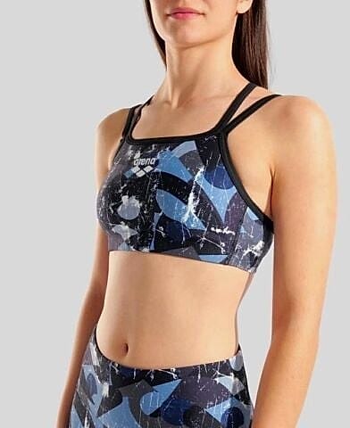 WOMEN'S BRA TOP/BLACK-NAVY MULTI-BLACK NAVY MULTI BLACK